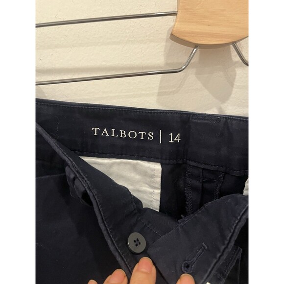 TALBOTS navy chino shorts with side buttons size 14 Womens Casual Nautical - Picture 3 of 7